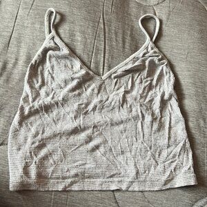 Brandy Melville grey and white tank top